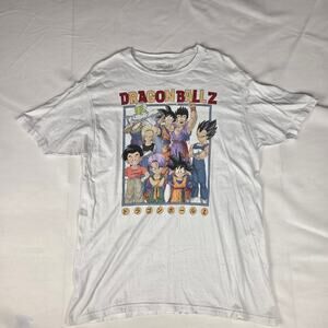 Dragon Ball Z Anime Group White T-Shirt Men's Size L Toei Animation Funimation